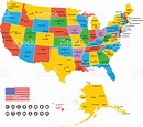 Mapa De Estados Unidos Por Estados Y Capitales | Mapa