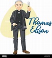 Ilustración del personaje de dibujos animados de Thomas Edison Imagen ...