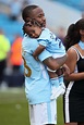 MANCHESTER, ENGLAND - MAY 06: Raheem Sterling of Manchester City with ...