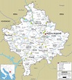 Detailed Clear Large Road Map of Kosovo - Ezilon Maps