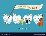 Happy new year dentist Royalty Free Vector Image