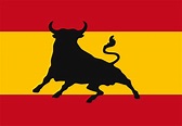Bandera de España con toro - Banderas y Soportes