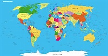 Mapamundis políticos para imprimir | Mapas del mundo de todo tipo