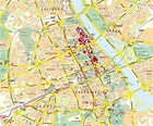 Detallado mapa de la parte central de la ciudad de Varsovia | Varsovia ...