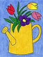 Easy How to Draw Spring Flowers Tutorial Video and Spring Flowers ...