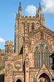 Fachada de la iglesia catedral de hereford, inglaterra, reino unido ...