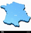 Mapa de Francia azul 3d Fotografía de stock - Alamy