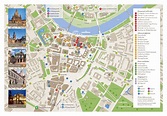 Gran mapa turístico de la parte central de la ciudad de Dresde | Dresde ...