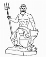 Dibujo para colorear del dios griego Poseidon - COLOREA TUS DIBUJOS