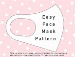 No Sew Face Mask Pattern Template Digital Download FAST Easy | Etsy in ...