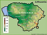 Lithuania physical map - Ontheworldmap.com