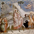 Escena de La Huída a Egipto, de Giotto, en la Capilla Scrovegni de ...