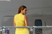 Beyonce Knowles - In a yellow bikini on her yacht in the harbor of the ...