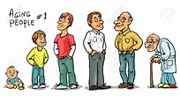41116658-Aging-people-set-1-Men-at-different-age-Hand-drawn-cartoon-men ...
