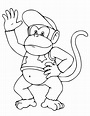 Diddy Kong - Mario Bros Kids Coloring Pages