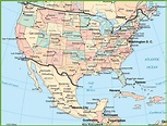 USA and Mexico map