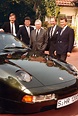 Ferry Porsche on September 19, 1984, his 75th birthday, with his sons ...