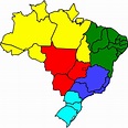 Colored map of Brazil vector image | Free SVG
