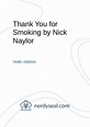 Thank You for Smoking by Nick Naylor - 786 Words - NerdySeal