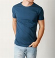 New Mens Basic CREW neck Tees cotton Plain t-shirts Casual Slim Fit tee ...
