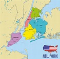 Mapa Del Vector De Nueva York Ilustración del Vector - Ilustración de ...