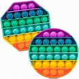 iBaste 2-PCS Rainbow Push & Pop Pop Bubble Sensory Fidget Toys for Kids ...