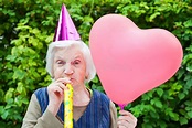 Elderly Woman Celebrating Birthday Stock Photo - Image of female ...