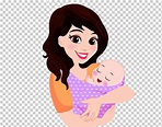 Mujer con bebé ilustración, madre infantil de dibujos animados, patrón ...