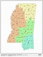 Mississippi 2022 Congressional Districts Wall Map - The Map Shop