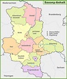 Administrative divisions map of Saxony-Anhalt - Ontheworldmap.com