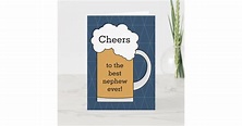 Cheers to Best Nephew Ever Happy Father's Day Card | Zazzle.com