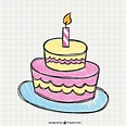 Free Vector | Birthday cake drawing | Cake drawing, Cake vector ...