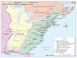 Map of the USA in 1783