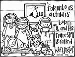 Nativity black and white large print black and white religious ...