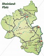 Karte von Rheinland-Pfalz mit Verkehrsnetz in - Lizenzfreies Bild ...