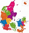 Карта регионов и провинций Дании с возможностью скачивания и печати ...