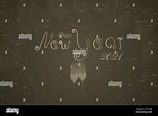 Feliz año Nuevo - 2022. Letras en colores dorados con confeti y copas ...
