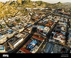 Aerial view of downtown Hermosillo, Sonora. Vista aerea del centro de ...