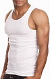 3 PACK Men's Wife Beater A Shirt Muscle Tank Top Gym Work Out White ...