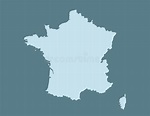 Mapa Azul De Francia Del Color Usando Sola Frontera En Vector Oscuro ...