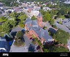 Winchester Town Hall aerial view at Winchester Center Historic District ...