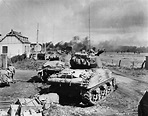 US 3rd Armored Division M4 Sherman Tanks in Action in Belgium 1944 ...