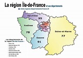 Région Île-de-France : départements, carte, localisation et logo