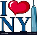 I love new york sign with skyscraper Royalty Free Vector