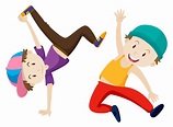 Two boys doing breakdance 446856 Vector Art at Vecteezy