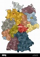 map of germany - federal states and counties Stock Photo - Alamy