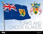 Bandera nacional oficial y escudo de armas de las Islas Turcas y Caicos ...