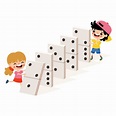 dibujos animados niño jugando con dominó 24552429 Vector en Vecteezy