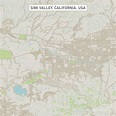 Simi Valley California US City Street Map Digital Art by Frank Ramspott ...