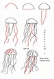 How To Draw A Jellyfish For Kids Step By Step Easy Doodles Drawings ...